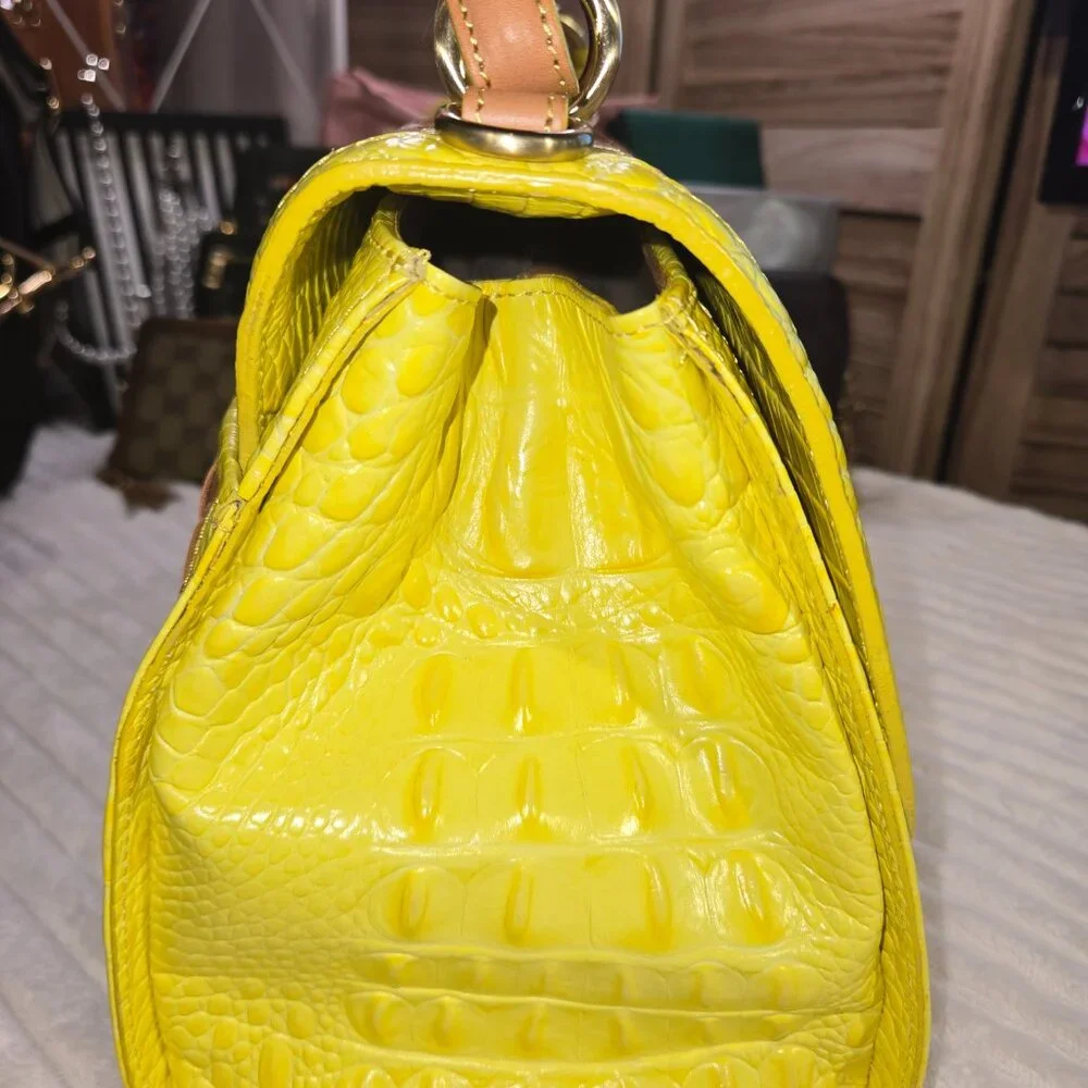 Brahmin Phoebe Citron Woven Leather Bag